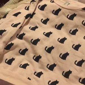 Pastel cat print sweater